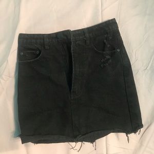Black denim skirt